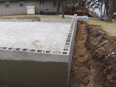 concrete block foundation